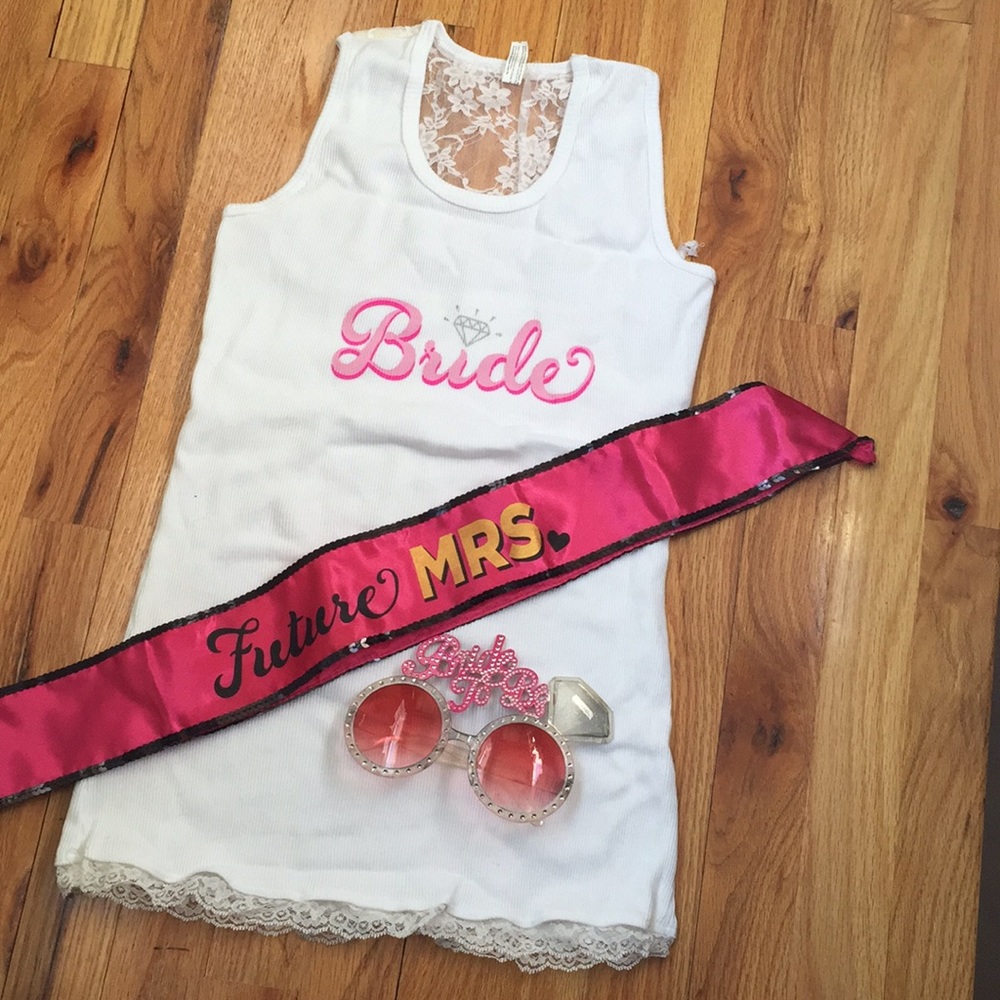 Bride accessories top/ glasses/band